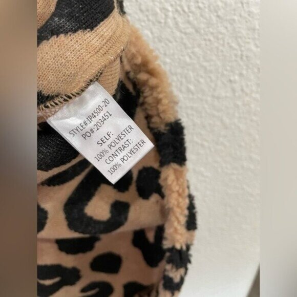 BiBi Leopard Print Oversized Shirt Jacket Boho Neutral Western Shacket - Picture 7 of 9